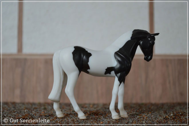 #5603 Horse and Foal Set | black tobiano pinto | 2008 OF disc.